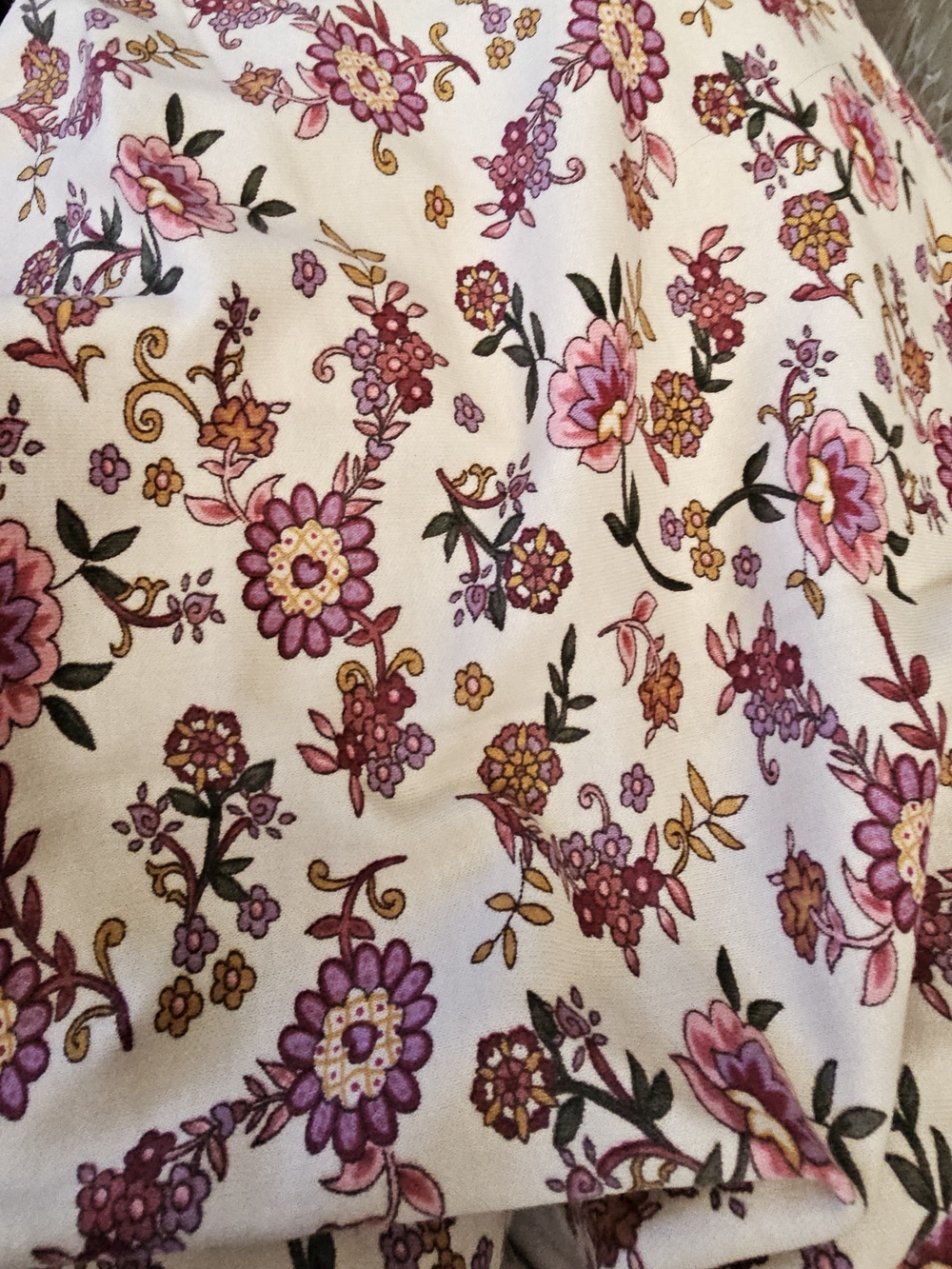 Floral Print Knit Fabric 1/2 Yard Long by 64" Wide Vintage JoAnn Fabrics